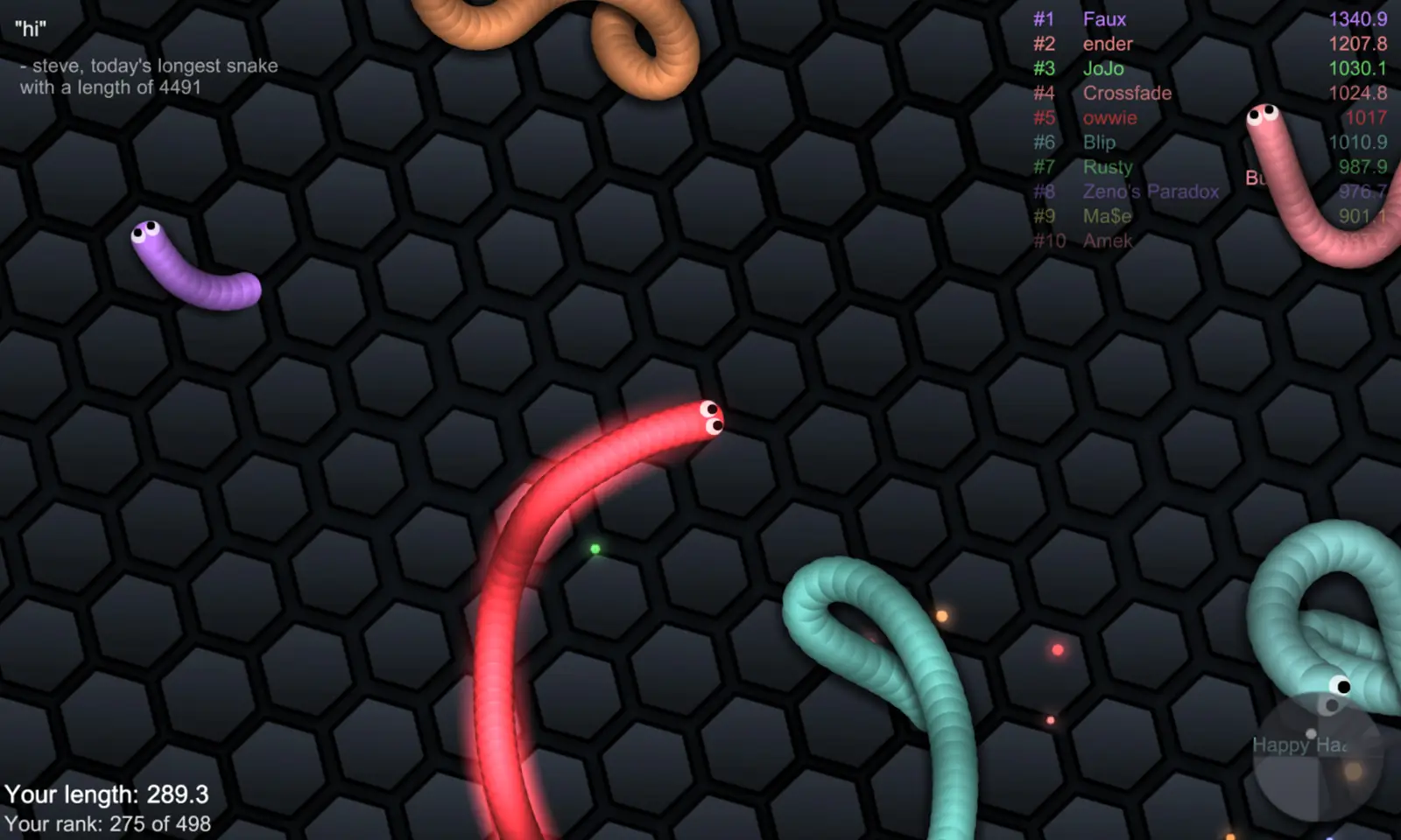 لمحة عن لعبة slither.io
