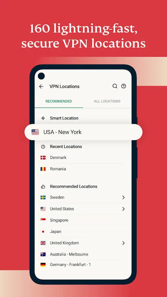 خوادم برنامج ExpressVPN Premium