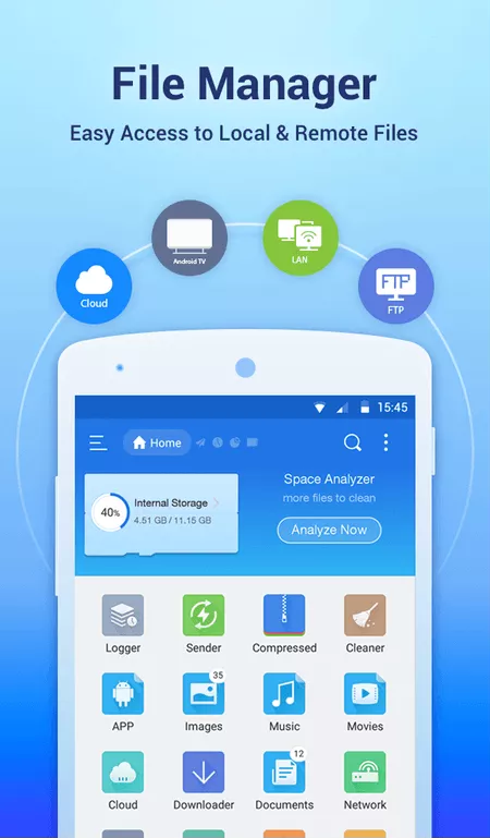 سهولة التحكم في تطبيق ES File Explorer