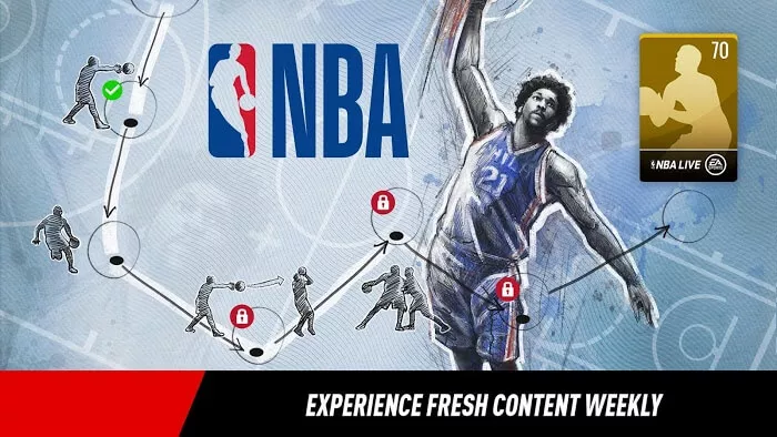 اللاعبين في لعبة NBA LIVE Mobile Basketball