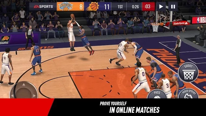 اللعب أونلاين في لعبة NBA LIVE Mobile Basketball