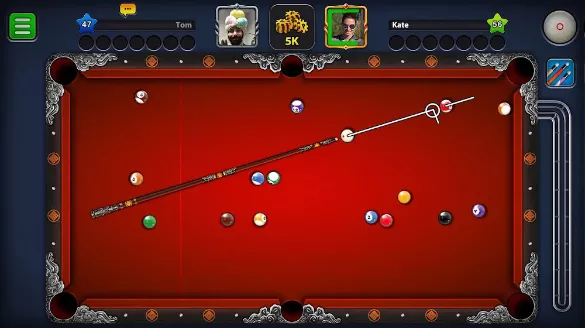التحدي في لعبة 8 Ball Pool مع الأصدقاء
