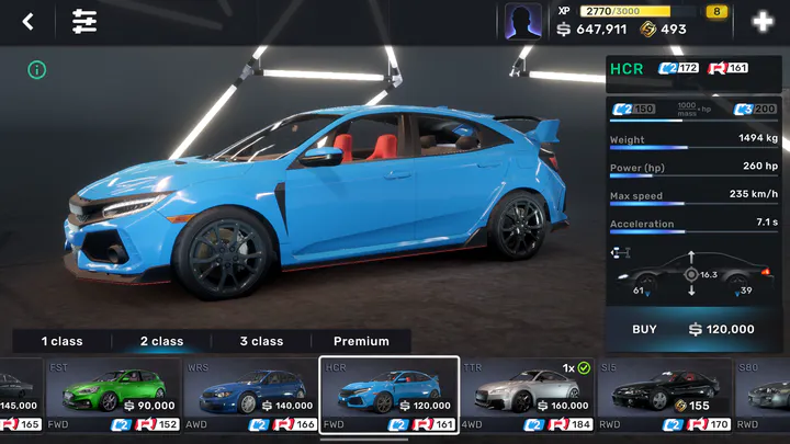 السيارات في لعبة CarX Street